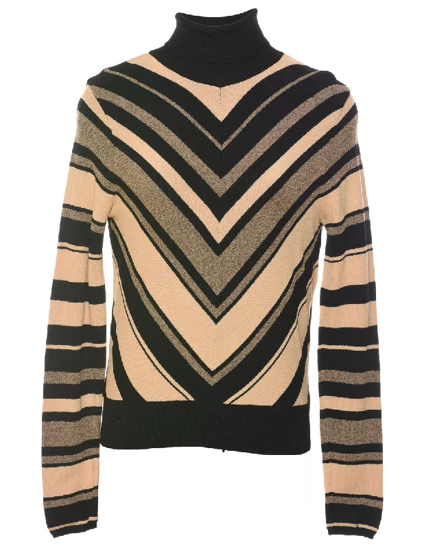 Price Drop vintage coatChevron Turtleneck Jumper - S