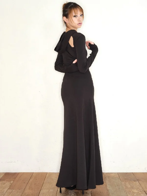 Bargain Prices [EXPIRED GIRL] FW 24 20'S MAXI HOODIE DRESS BLACK