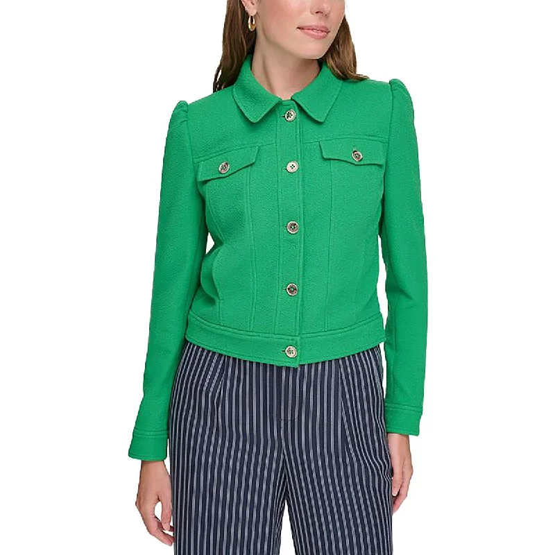 Clearance Sale zip-up jacketWomens Shoulder Pads Solid Soft Shell Jacket