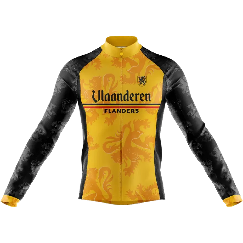 chic fitness hoodieVlaanderen Flanders Yellow V2 Long Sleeve Cycling Jersey