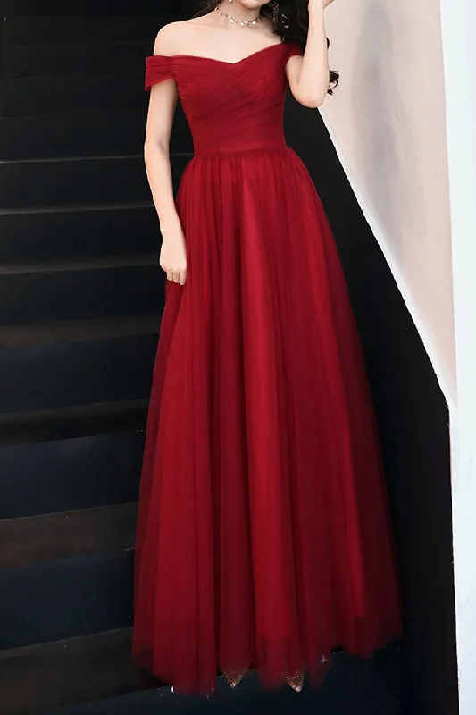 Overstock fitted dressElegant Off Shoulder A-Line Pleated Burgundy Long Prom Dress Overstock fitted dressElegant Off Shoulder A-Line Pleated Burgundy Long Prom Dress