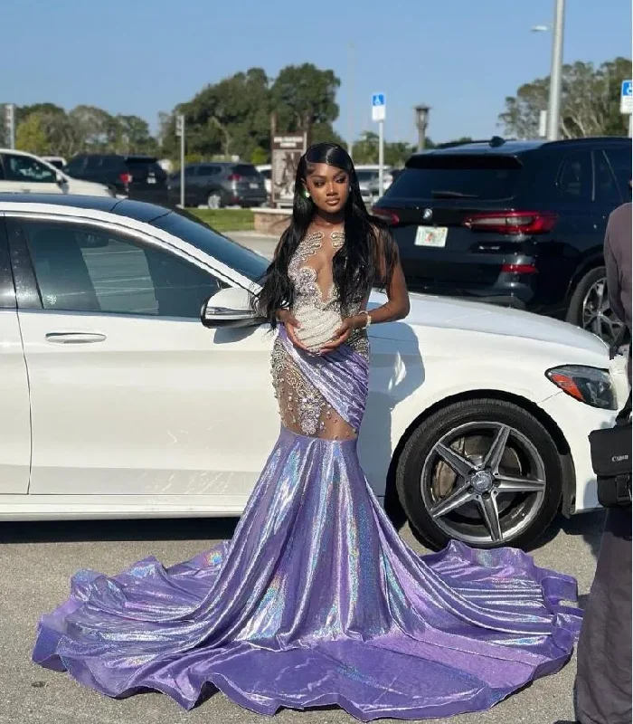 Price Fest floral dressLilac Purple Sparkly Mermaid Evening Ceremony Party Dresses for Black Girl Luxury Diamond Gillter Sheer Prom Birthday Gala Gown Price Fest floral dressLilac Purple Sparkly Mermaid Evening Ceremony Party Dresses for Black Girl Luxury Diamond Gillter Sheer Prom Birthday Gala Gown