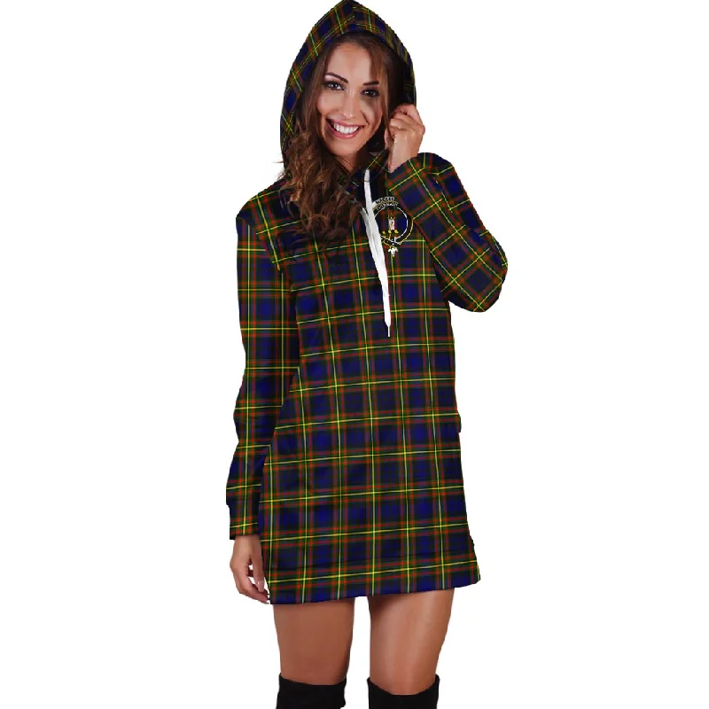 Shop and Save MacLellan Modern Tartan Hoodie Dress with Family Crest