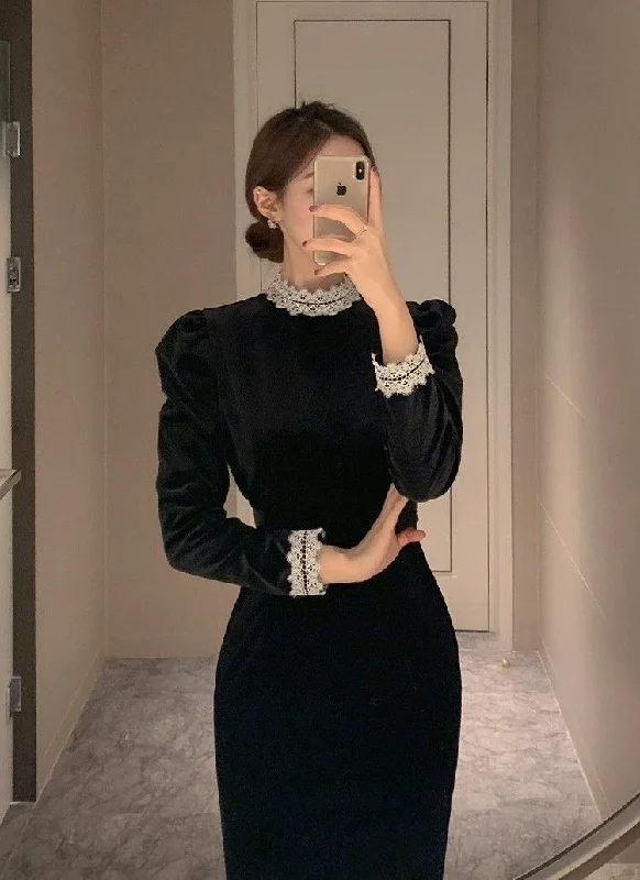 Markdowns vintage-inspired dressVintage Black Long Sleeves Evening Dress,Black Formal Dress Y5695 Markdowns vintage-inspired dressVintage Black Long Sleeves Evening Dress,Black Formal Dress Y5695