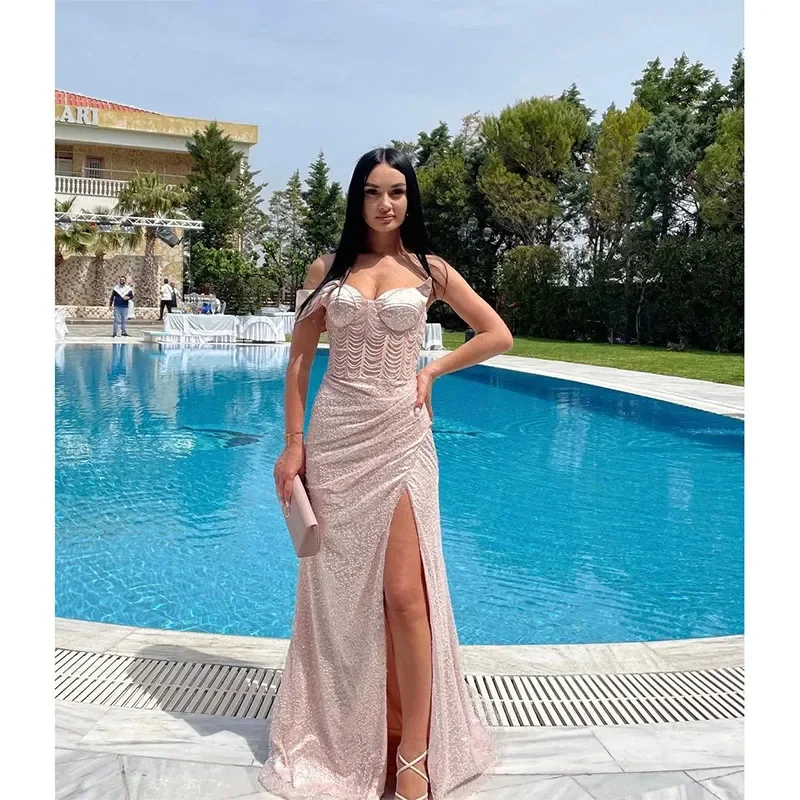 Year-End Sale backless dressSexy Light Pink Prom Dresses for Women Pleats High Side Split Formal Wear Birthday Pageant Second Reception Party Gowns Year-End Sale backless dressSexy Light Pink Prom Dresses for Women Pleats High Side Split Formal Wear Birthday Pageant Second Reception Party Gowns