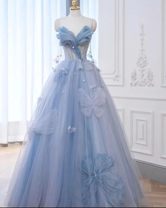 Act Fast denim dressA-Line Blue Tulle Long Prom Dress, Blue Tulle Formal Dress Y6774 Act Fast denim dressA-Line Blue Tulle Long Prom Dress, Blue Tulle Formal Dress Y6774