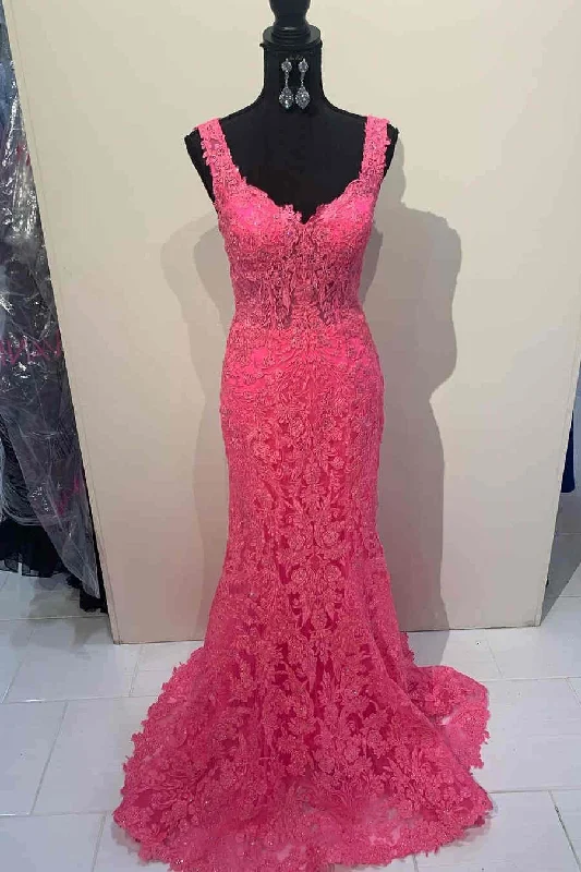 Hot Deal fitted dressGorgeous Mermaid Lace Appliques Prom Dress