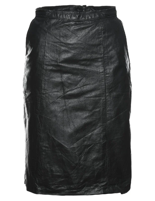 Can't Be Beat tailored coatBlack Leather Pencil Skirt - XS