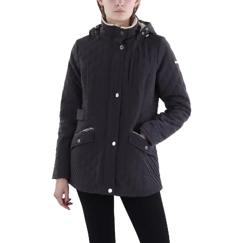 Discount Extravaganza wool-blend coatWomens Faux Fur Hooded Quilted Coat
