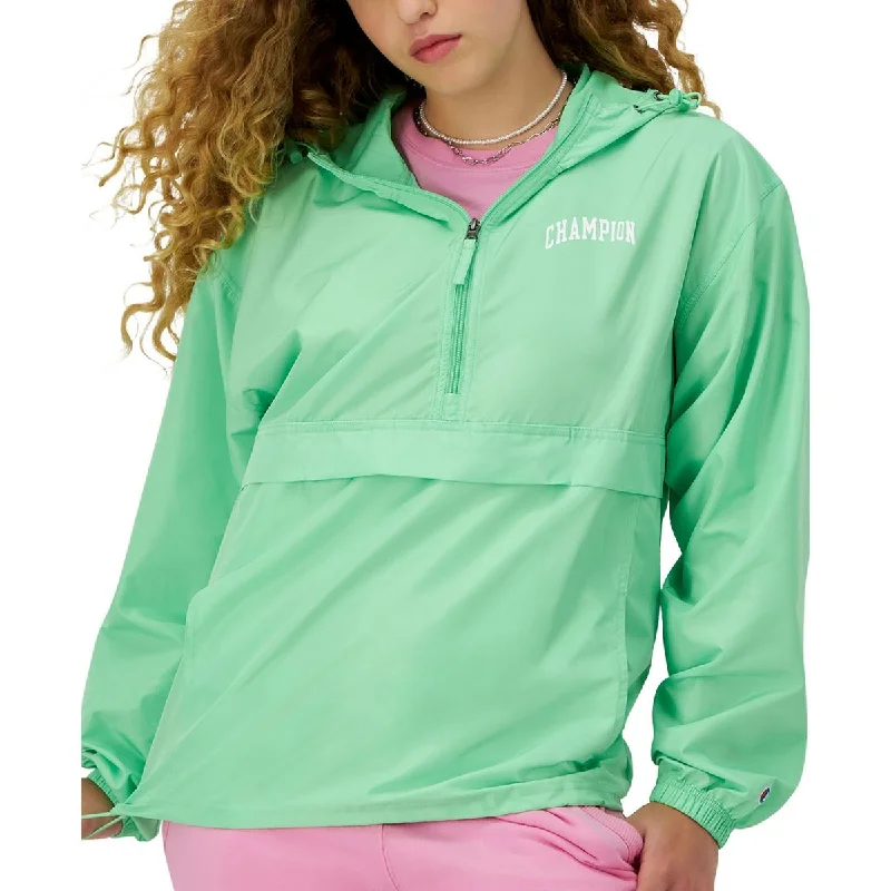 Weekend Deal modern coatWomens Logo 3/4 Zip Windbreaker Jacket