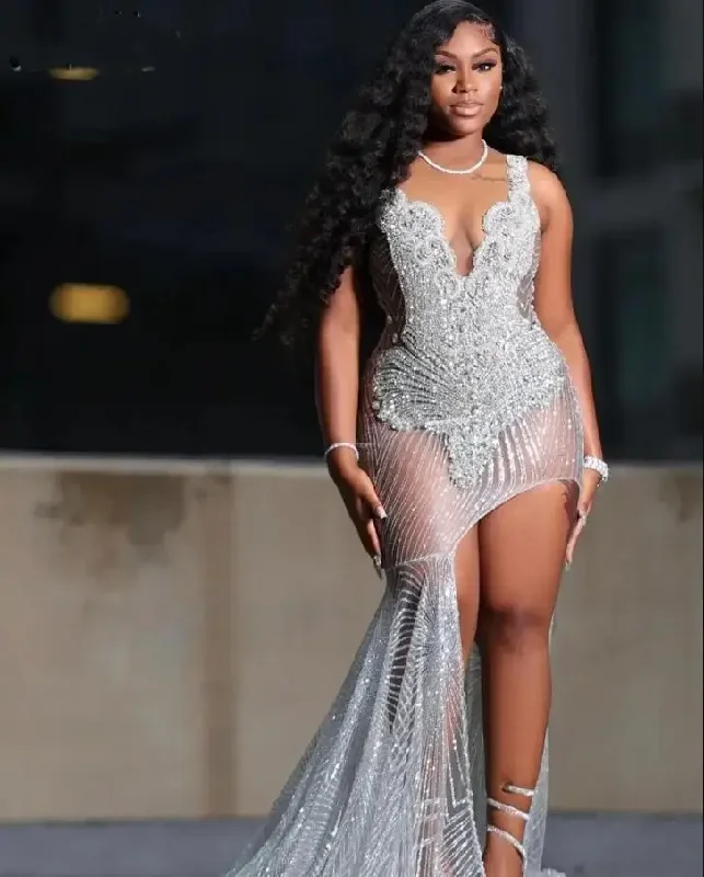 Huge Savings spaghetti strap dressLuxury See Through Mermaid Prom Dresses For Black Girls Sequin Rhinestone evening Occasion Party Gowns Huge Savings spaghetti strap dressLuxury See Through Mermaid Prom Dresses For Black Girls Sequin Rhinestone evening Occasion Party Gowns