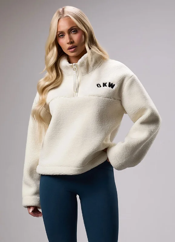 Super Deal workout style hoodieGKW Sports Luxe 1/4 Zip Fleece - Cream