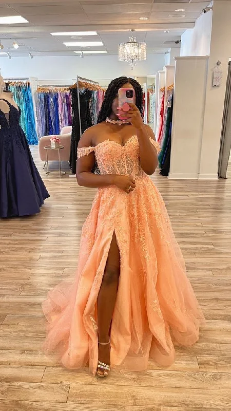 The Best Prices printed dressPeach Pink Glitter Evening Dress with Corset Bodice Y6173