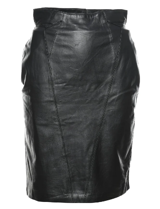 Early Bird Discount urban coatPencil Shape Leather Skirt - XS