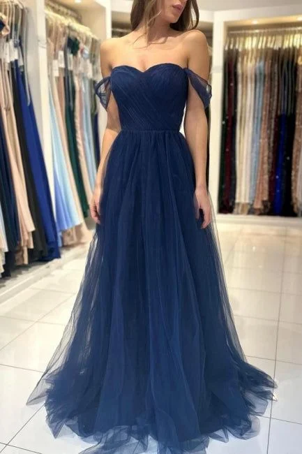Limited Availability fitted cocktail dressElegant Long Navy Blue Off-the-shoulder A-line Sleeveless Prom Dress Y6767 Limited Availability fitted cocktail dressElegant Long Navy Blue Off-the-shoulder A-line Sleeveless Prom Dress Y6767