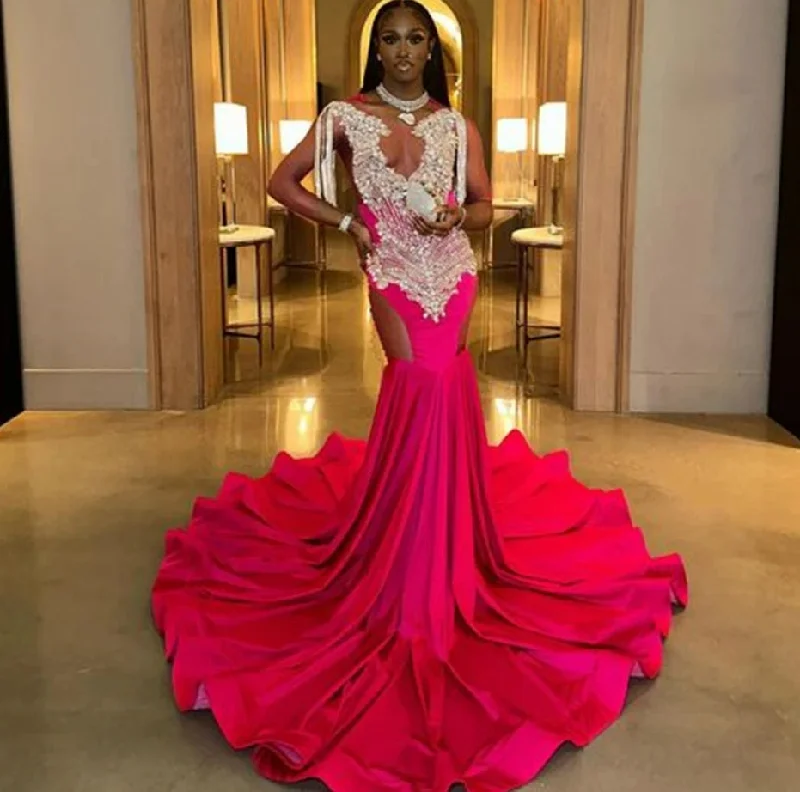 Online Only trendy bodycon dressHot Pink Fitted Prom Dress 2024 Long Luxury Silver Tassels Crystal Rhinestone Mermaid Prom Dress For Black Girl robe de bal Online Only trendy bodycon dressHot Pink Fitted Prom Dress 2024 Long Luxury Silver Tassels Crystal Rhinestone Mermaid Prom Dress For Black Girl robe de bal