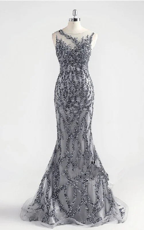 Bargain Prices lace dressIncredible Luxury Gray O Neck Sexy Mermaid Formal Evening Dress Y6670 Bargain Prices lace dressIncredible Luxury Gray O Neck Sexy Mermaid Formal Evening Dress Y6670