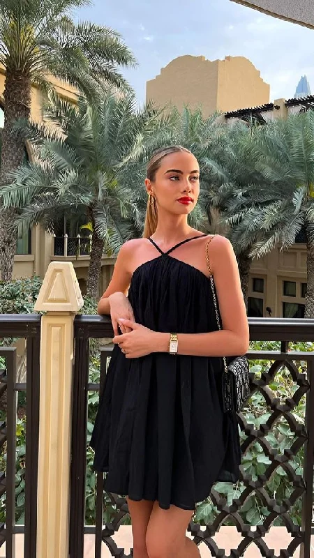 Daily Deals winter dressSleeveless Casual Sling Dress Beach One Piece Halter Black Short Homecoming Dress Party Dress Y7108 Daily Deals winter dressSleeveless Casual Sling Dress Beach One Piece Halter Black Short Homecoming Dress Party Dress Y7108