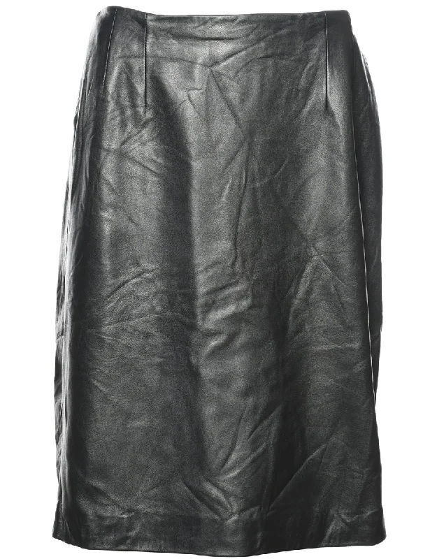 Super Sale fashionable quilted coatA-Line Leather Skirt - L
