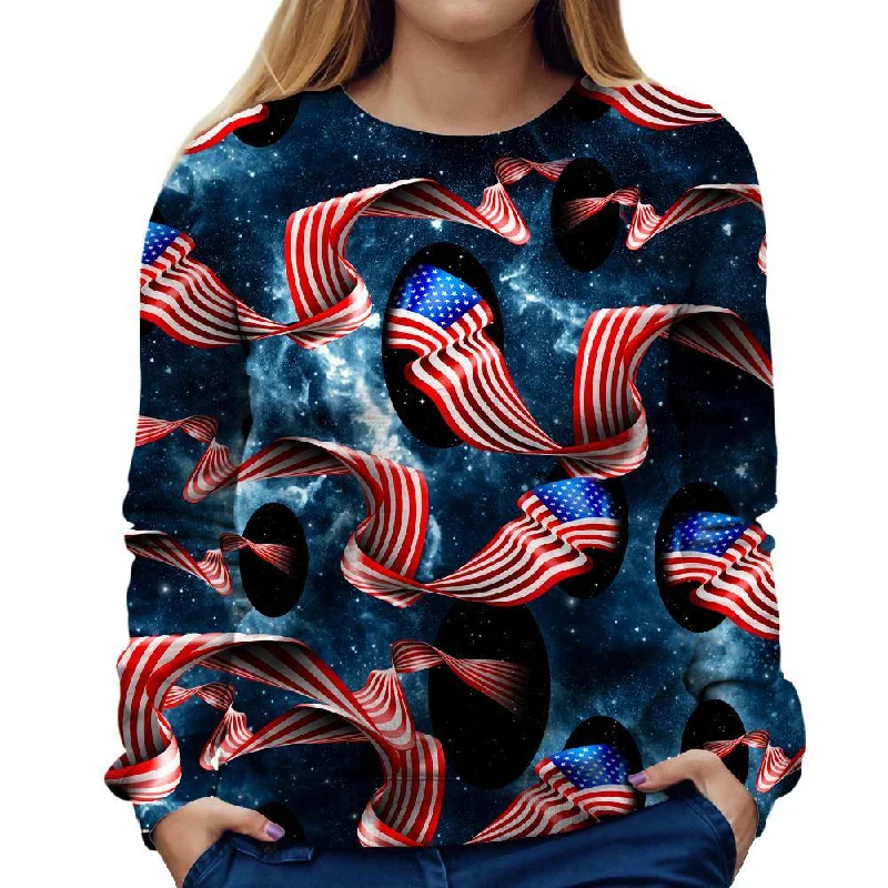 high-end athletic hoodieGalactic Flag Womens Sweatshirt