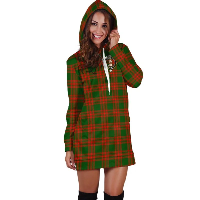 Daily Specials Menzies Green Modern Tartan Hoodie Dress with Family Crest
