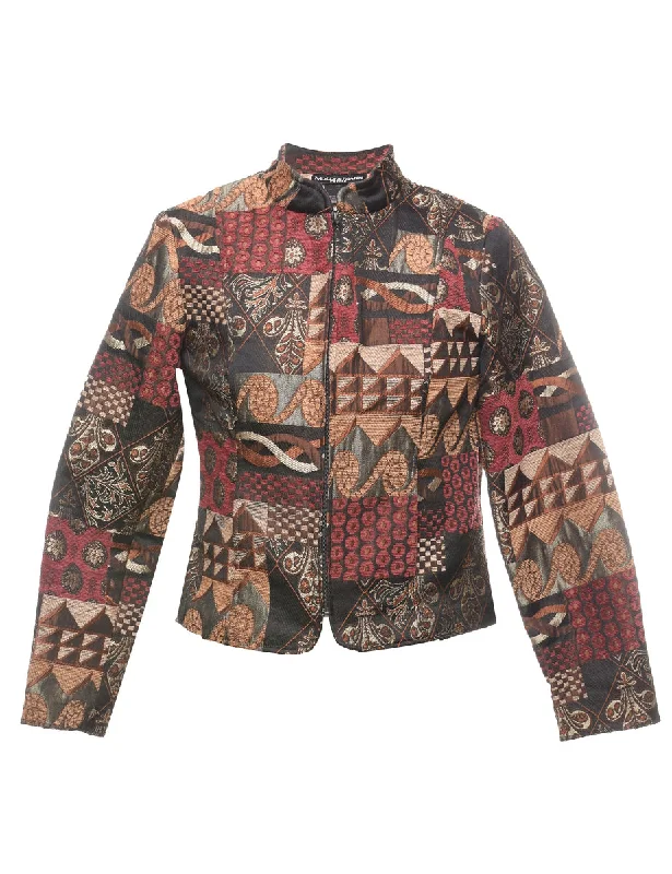 modern coatMulti-Colour Patchwork Tapestry Jacket - S