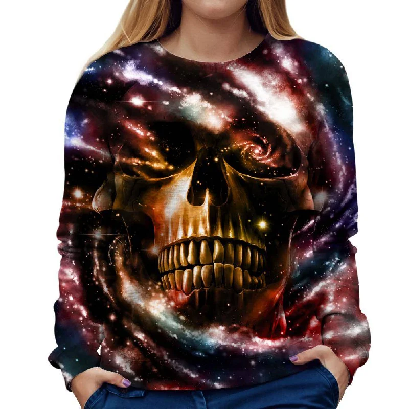 long-sleeve athletic hoodieSpace Skull 2 Womens Sweatshirt