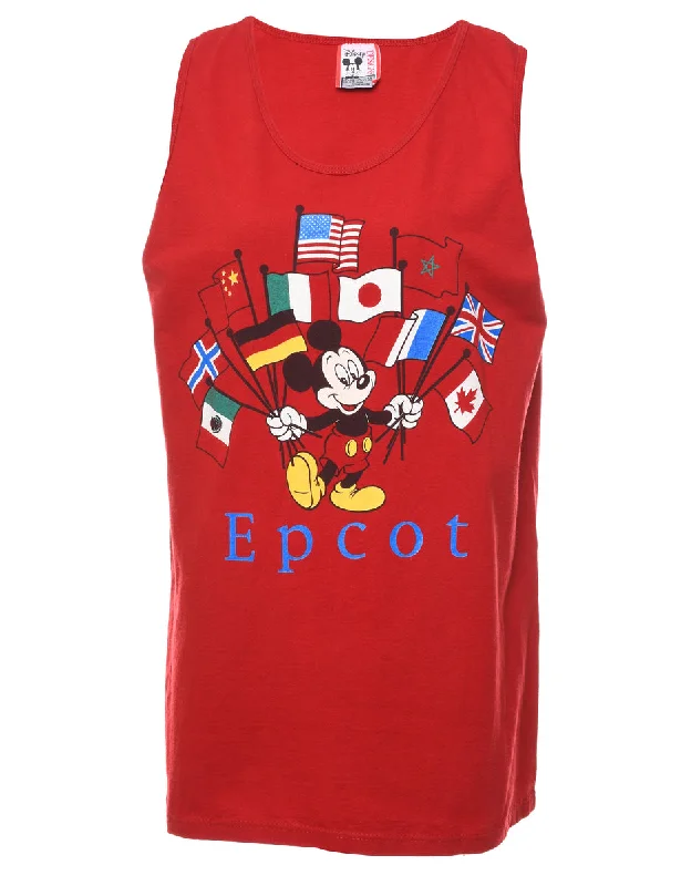 Discount Deals chic wool coatDisney Mickey Mouse Red Printed Vest - L