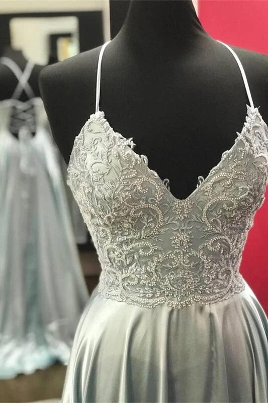 Great Deals fitted cocktail dressPrincess A-line Silver Long Formal Dress