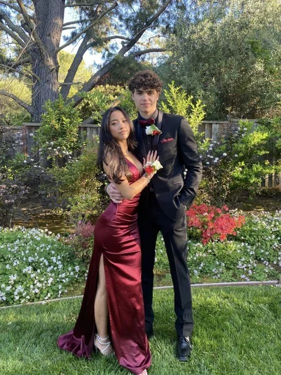 Limited Quantity structured dressSimple Mermaid Long Burgundy Slit Prom Dress
