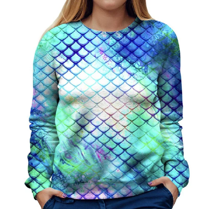 chic active hoodieTeal Dragon Scales Womens Sweatshirt