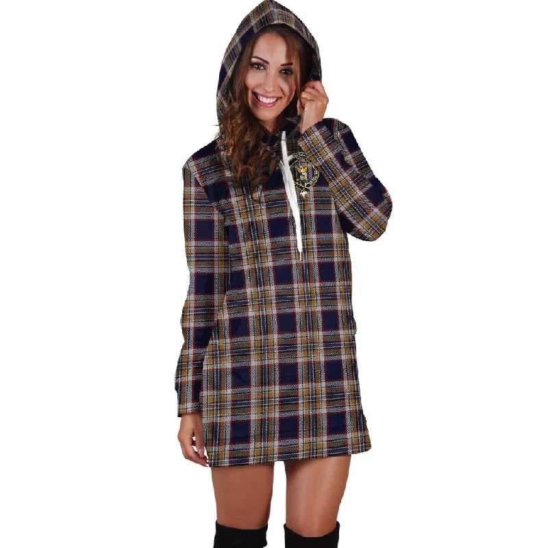 Final Markdown Stewart Navy Tartan Hoodie Dress with Family Crest