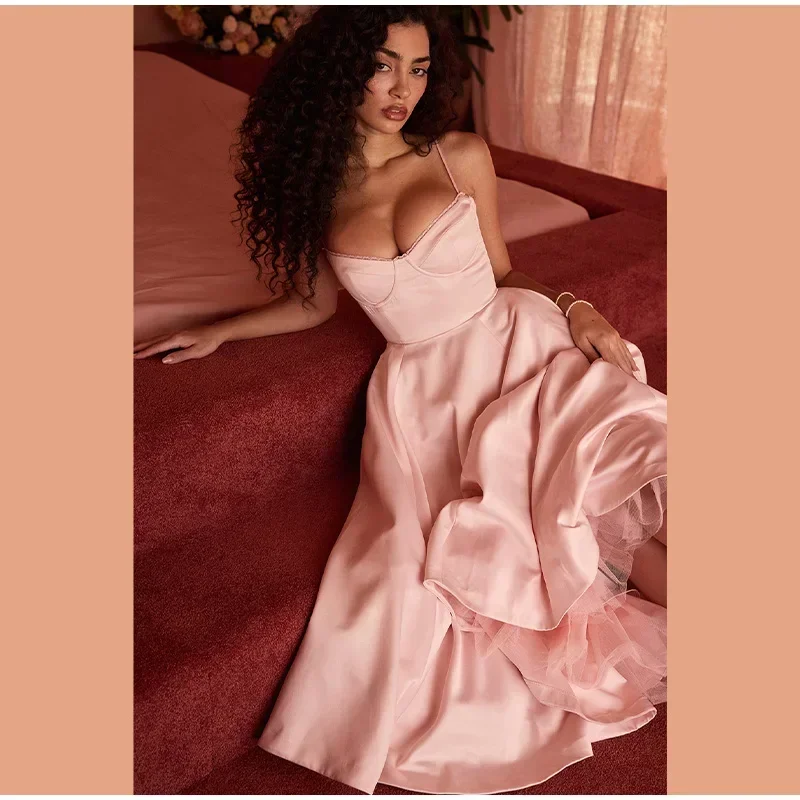 Can't Be Beat statement dressElegant Midi Dresses Women Fashion Square Neck Sleeveless Backless Dress