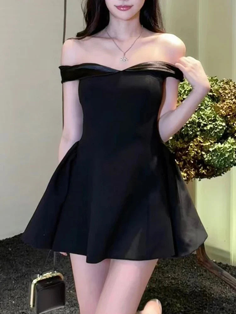 Buy More, Save More structured dressSatin Contrast Stylish Off-shoulder Mini Dress