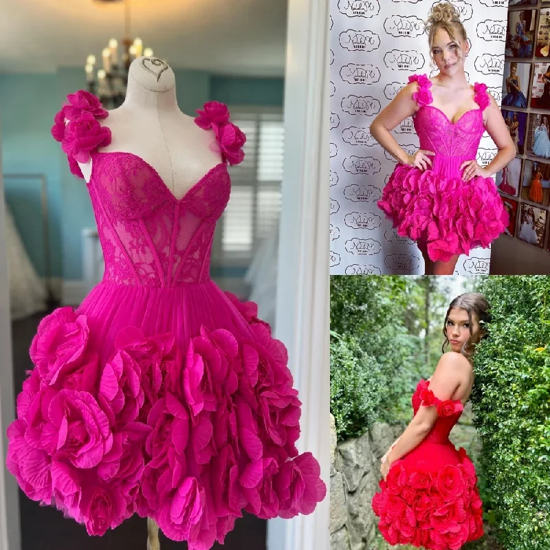 Daily Deals classic fit-and-flare dressRose Cocktail Party Dress 3D Flower Bright Pink Junior Lady Pageant Winter Formal Event Hoco Gala Graduation Gown Off-Shoulder Daily Deals classic fit-and-flare dressRose Cocktail Party Dress 3D Flower Bright Pink Junior Lady Pageant Winter Formal Event Hoco Gala Graduation Gown Off-Shoulder