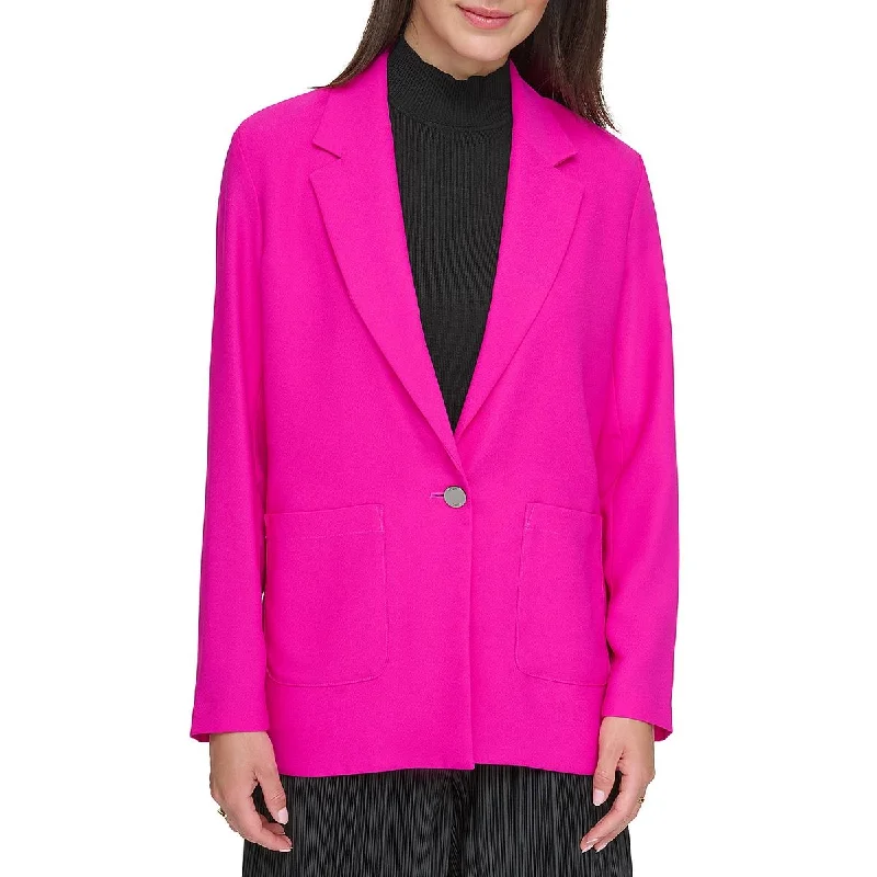 New Markdowns modern outerwearWomens Solid Business One-Button Blazer