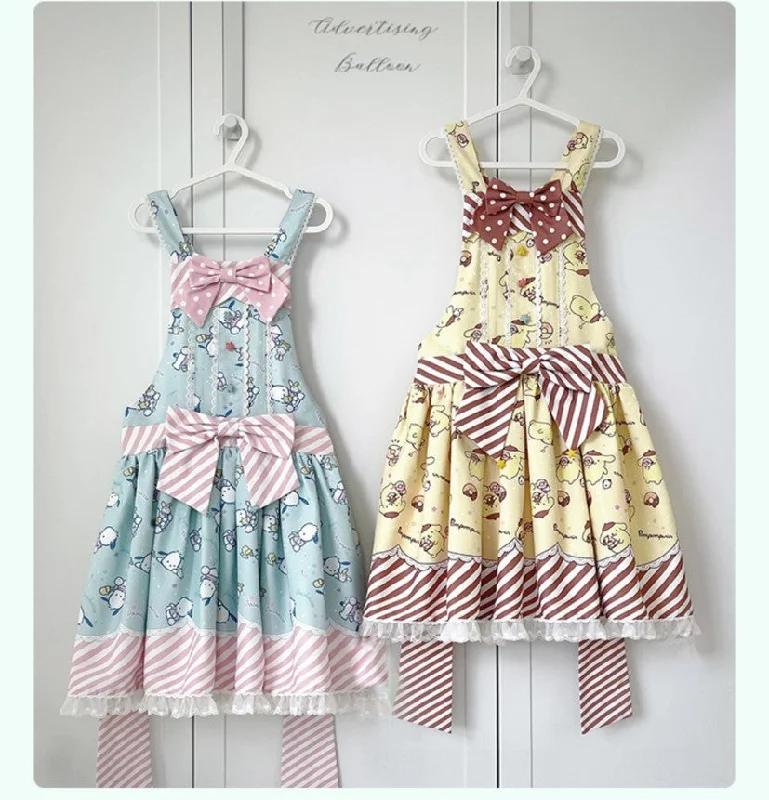 denim dressConfession Ballon~Sanrio Pudding Dog Print Kawaii Lolita Jumper Dress