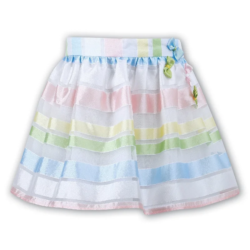 vintage-inspired dressSarah Louise Pastel Stripe Bow Skirt