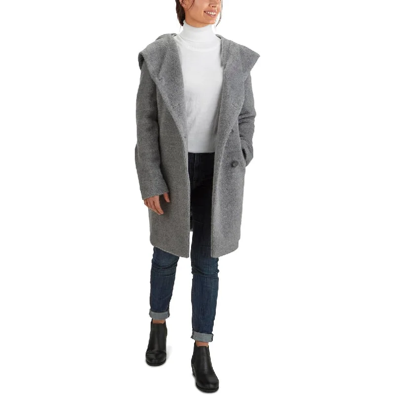 casual trench coatWomens Wool Blend Hooded Wool Coat