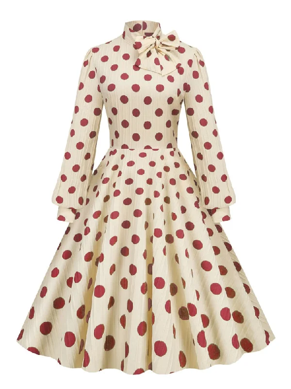 Unmissable Offer flowy evening dressBerriesJam - Bishop Sleeve Vintage Polka Dot Print Elegant Midi Dress Unmissable Offer flowy evening dressBerriesJam - Bishop Sleeve Vintage Polka Dot Print Elegant Midi Dress