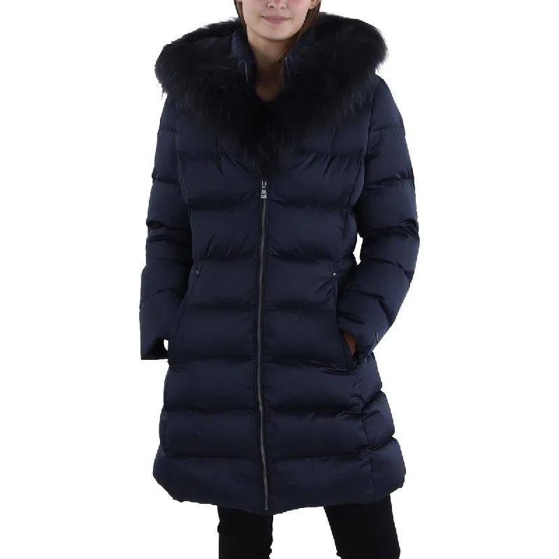 stylish coatWomens Insulated Faux Fur Trim Puffer Jacket