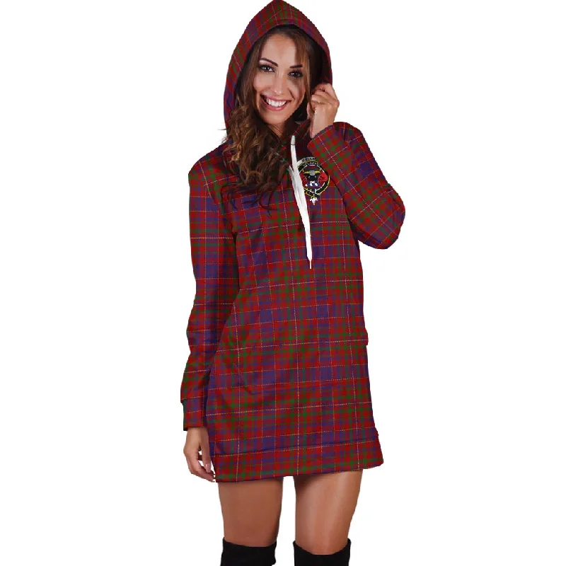 Don't Miss MacLeod Red Tartan Hoodie Dress with Family Crest