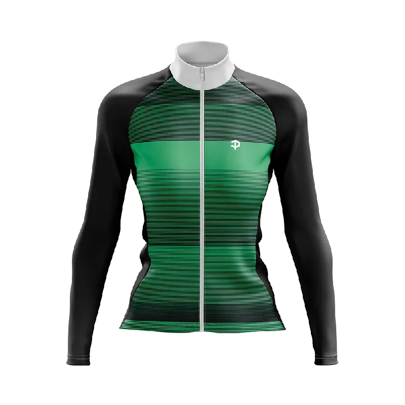 Early Access oversized gym sweatshirtWomen's Green Banda Long Sleeve Cycling Jersey