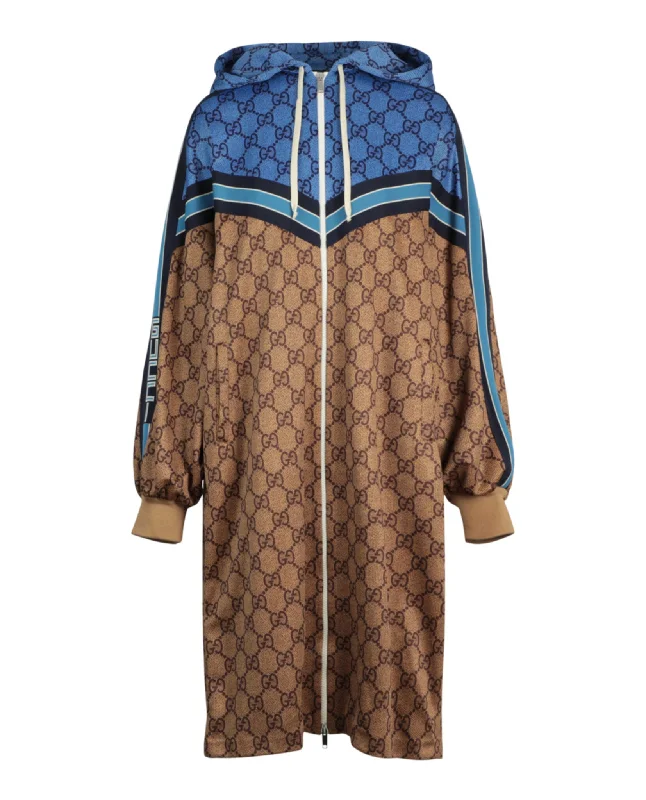 One-DAY Sale comfortable coatGucci Womens Oversized Technical Jersey Long Jacket