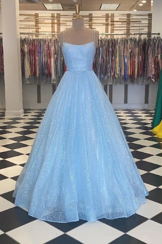 Online Only ruched dressGlitter Princess Lace-Up Pink Long Prom Dress
