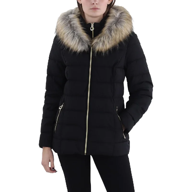 Super Savings insulated jacketWomens Faux Fur Trim Hooded Puffer Jacket