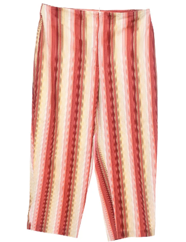 Sale Event insulated coatStriped Yellow, Pink & White Casual Trousers - W32 L23