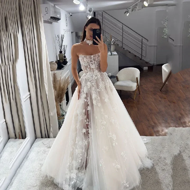 Today Only spaghetti strap dressLace Wedding Dresses Strapless Side Split Corset Side Split A Line Long Custom Made Bridal Gown Today Only spaghetti strap dressLace Wedding Dresses Strapless Side Split Corset Side Split A Line Long Custom Made Bridal Gown
