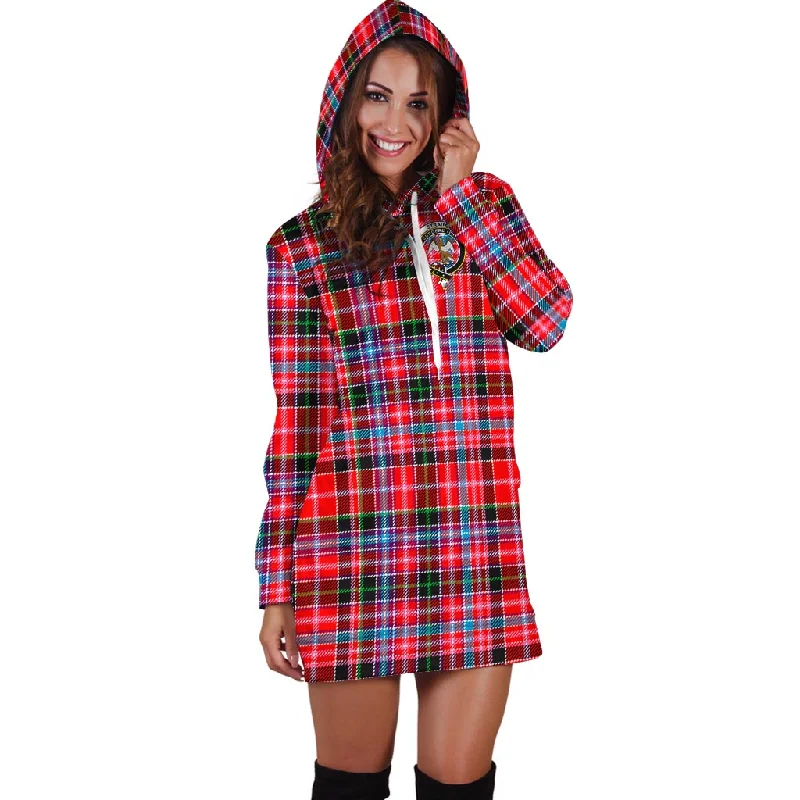 YEAR-End Sale Straiton Tartan Hoodie Dress with Family Crest