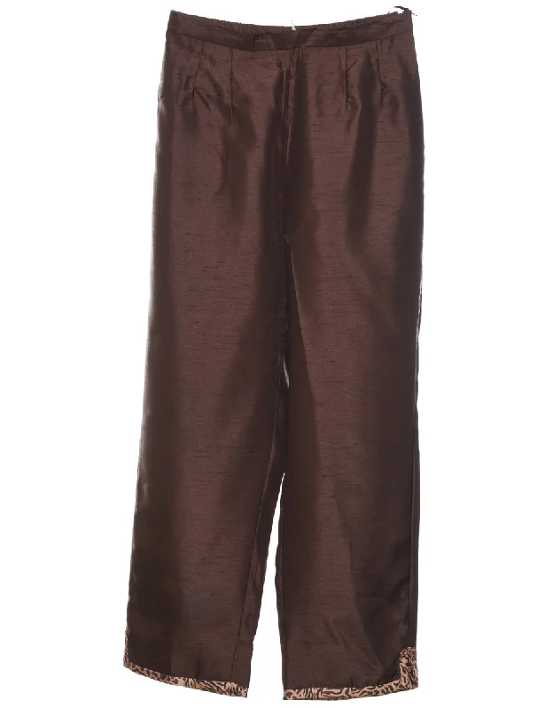 Price Cut fashion-forward coatMaroon Shiny 1990s Trousers - W28 L26